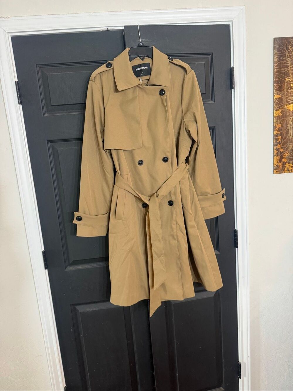 Purepear Women Spring Jackets Long Trench Coats Water Resistant NWT Size L